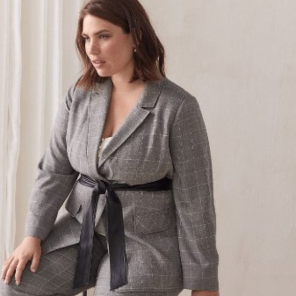 NWT - Belted Windowpane Blazer - Picture 5 of 11